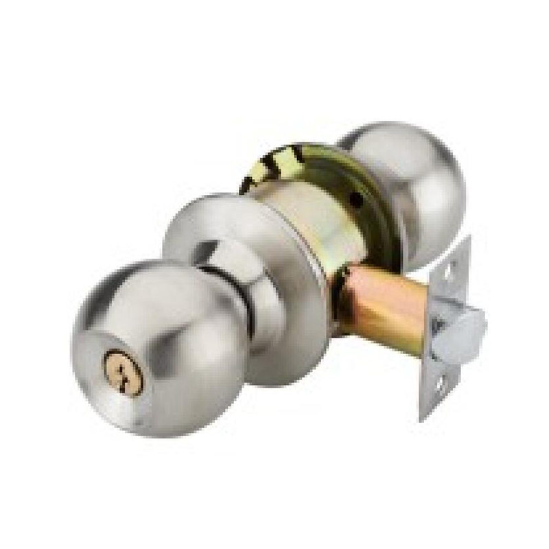 Stainless Steel Brushed - SS Cylindrical Knob Door Lock