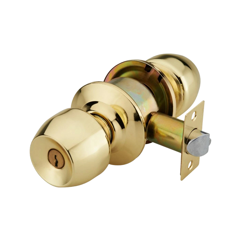 Wood Grain / Gold-tone (TM/GP) Cylindrical Knob Lock