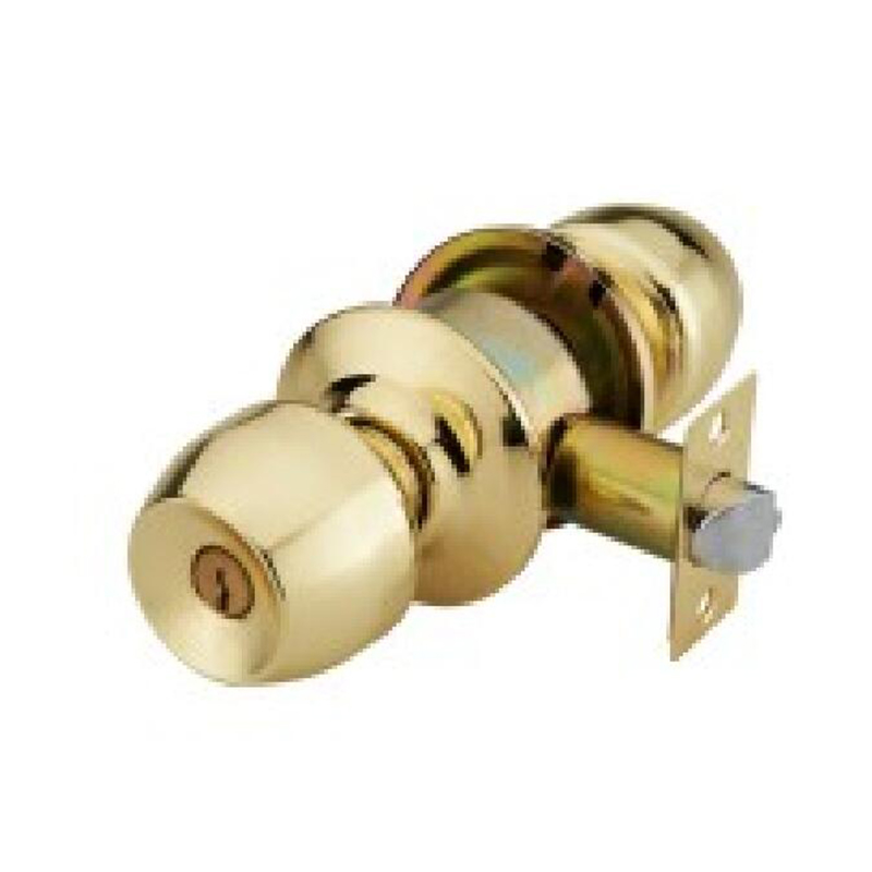 Wood Grain / Gold-tone (TM/GP) Cylindrical Knob Lock