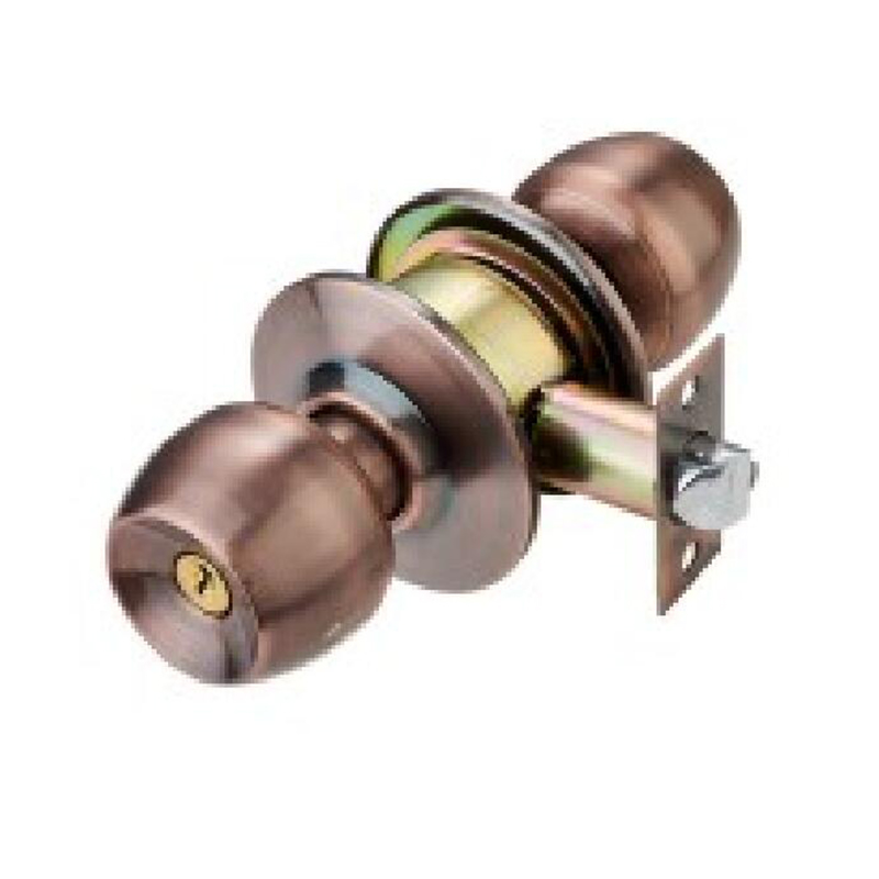 Wood Grain / Gold-tone (TM/GP) Cylindrical Knob Lock